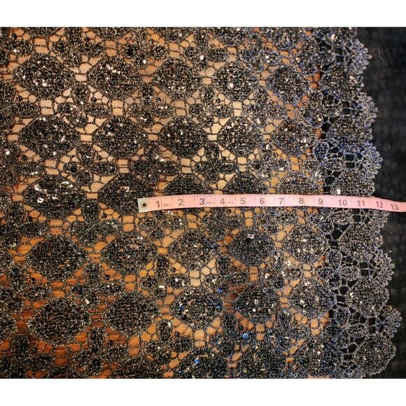 Joan Rivers Black Sparkling Lace Wrap 58"x13" - Picture 6 of 6